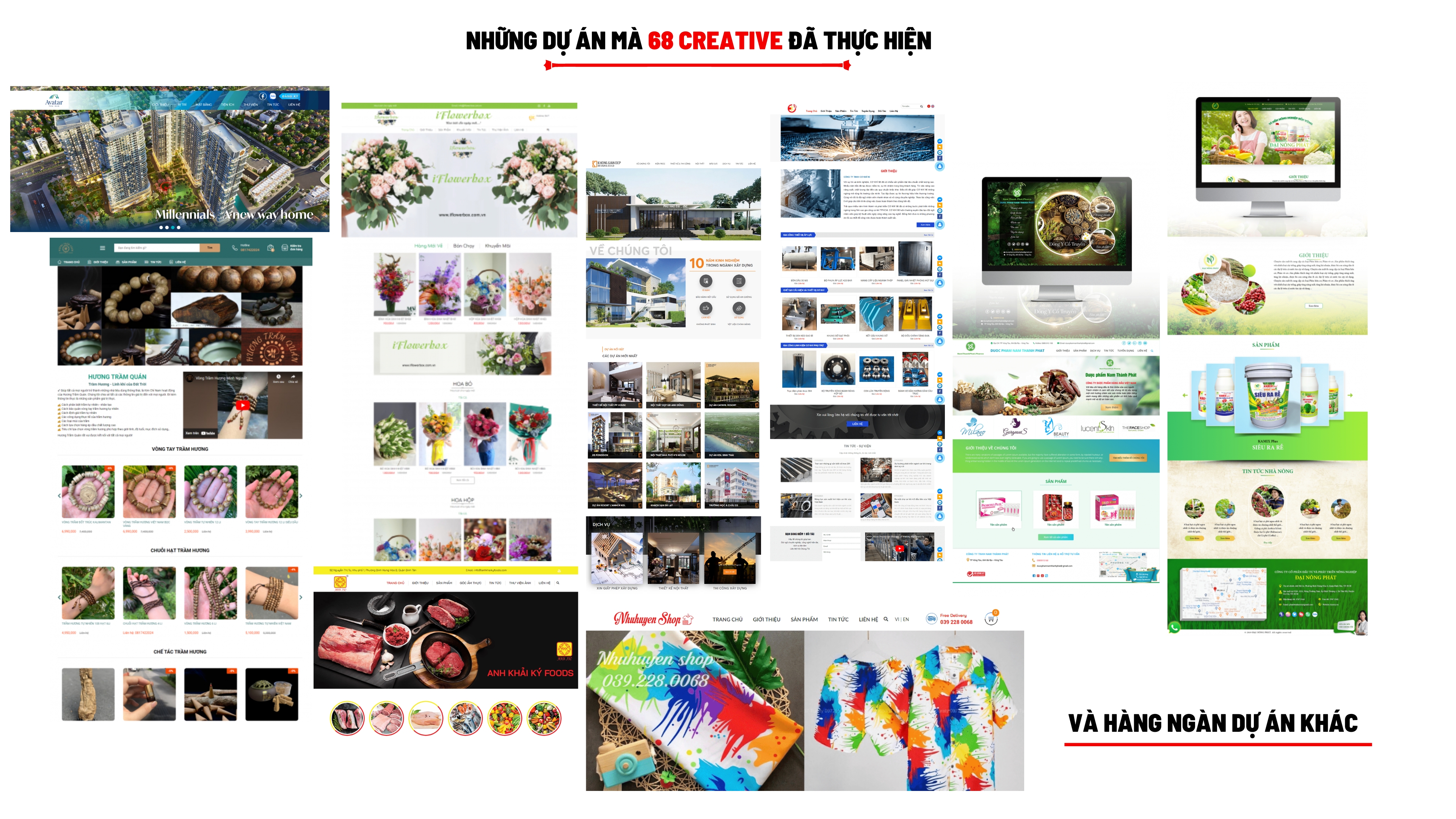 Hàng ngàn dự án thiết kế website mà 68 Creative thực hiện cho khách hàng